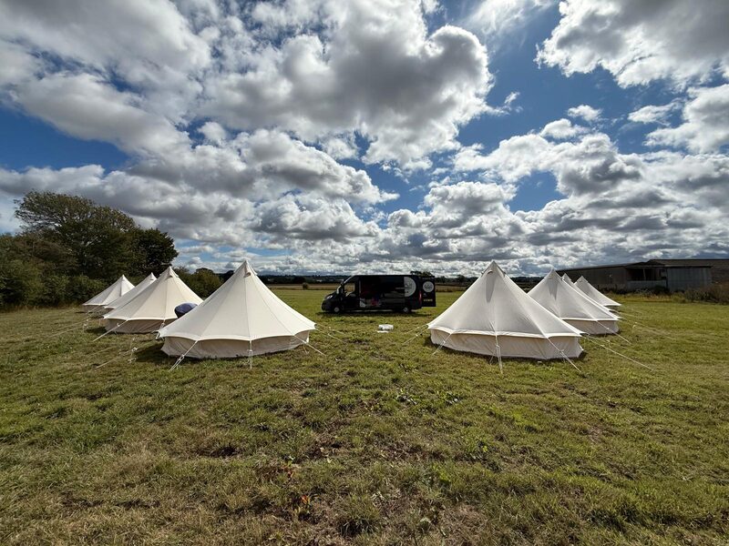 Bell tent under the moon